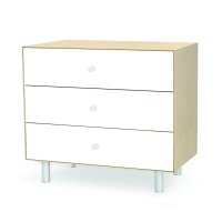 Commode Merlin Classic 3 tiroirs - Blanc/Bouleau